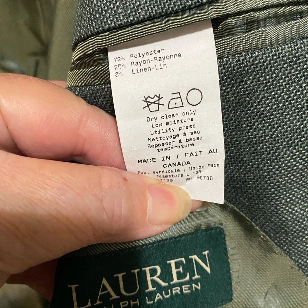 Lauren Ralph Lauren Lexington Sportcoat, Sage Basketweave, Classic Fit, Size 40R